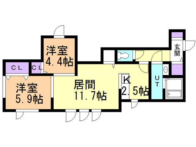 北海道札幌市西区発寒十五条１ 発寒中央駅 2LDK アパート 賃貸物件詳細