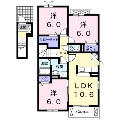ベルフォーレ 2階 3LDK 賃貸物件詳細