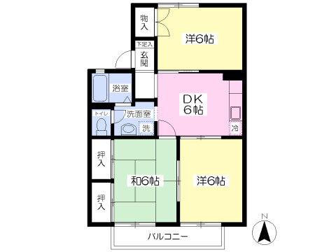 メゾンボヌール 2階 3DK 賃貸物件詳細