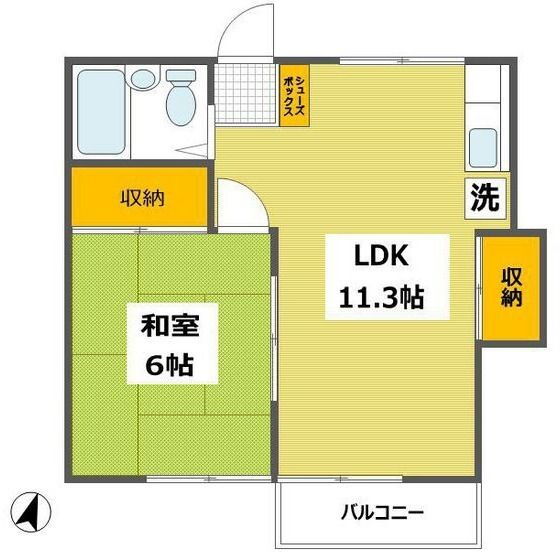 ミサワハイツ 2階 1LDK 賃貸物件詳細