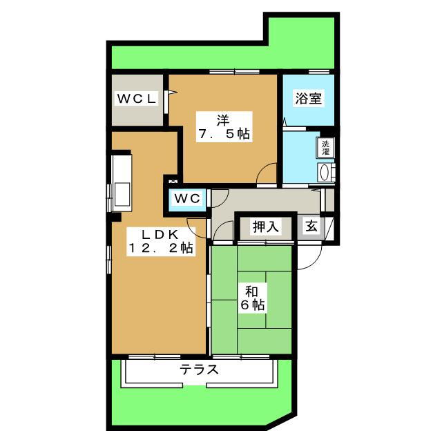 ロイヤルコート　Ｂ棟 1階 2LDK 賃貸物件詳細