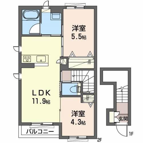 リビエラ 2階 2LDK 賃貸物件詳細