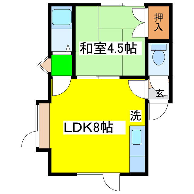 北海道釧路市鳥取大通３ 1LDK アパート 賃貸物件詳細