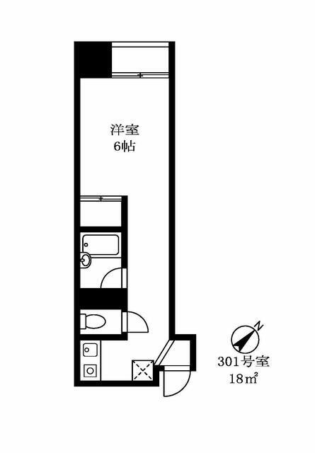 高橋ビル 3階 ワンルーム 賃貸物件詳細
