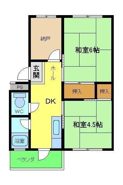 北野田マンション巽Ａ棟 1階 2DK 賃貸物件詳細