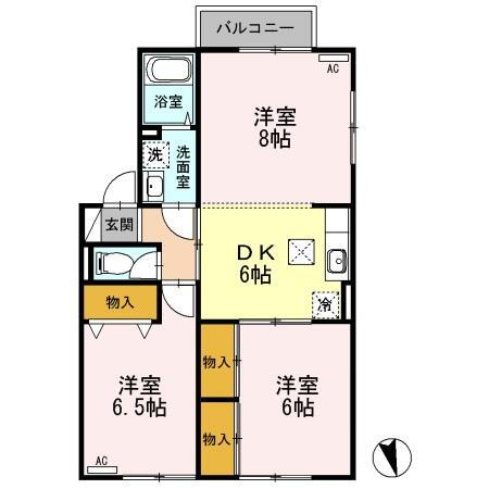 新潟県新潟市西区ときめき東１ 新潟駅 3DK アパート 賃貸物件詳細