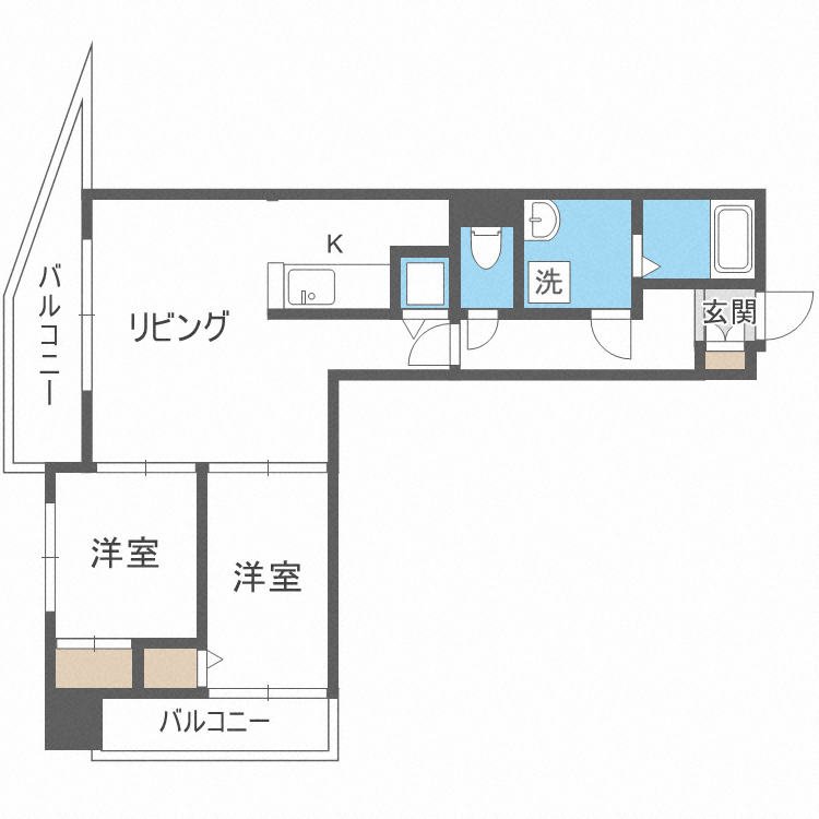 北海道札幌市北区北二十三条西２ 北２４条駅 2LDK マンション 賃貸物件詳細