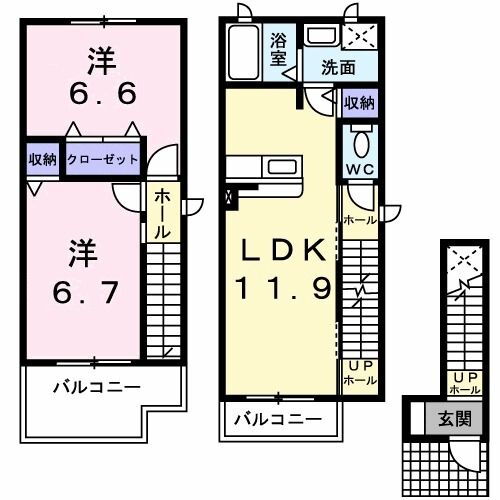 群馬県前橋市下新田町 新前橋駅 2LDK アパート 賃貸物件詳細