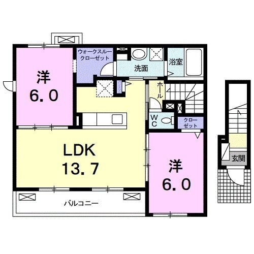 レット・イット・ビィ２ 2階 2LDK 賃貸物件詳細