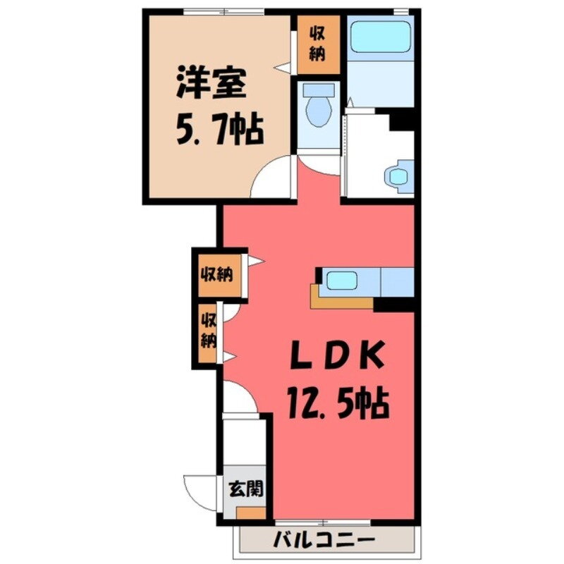 茨城県古河市西牛谷 古河駅 1LDK アパート 賃貸物件詳細