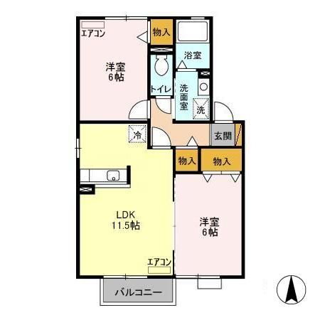 茨城県龍ヶ崎市松ケ丘１ 竜ヶ崎駅 2LDK アパート 賃貸物件詳細