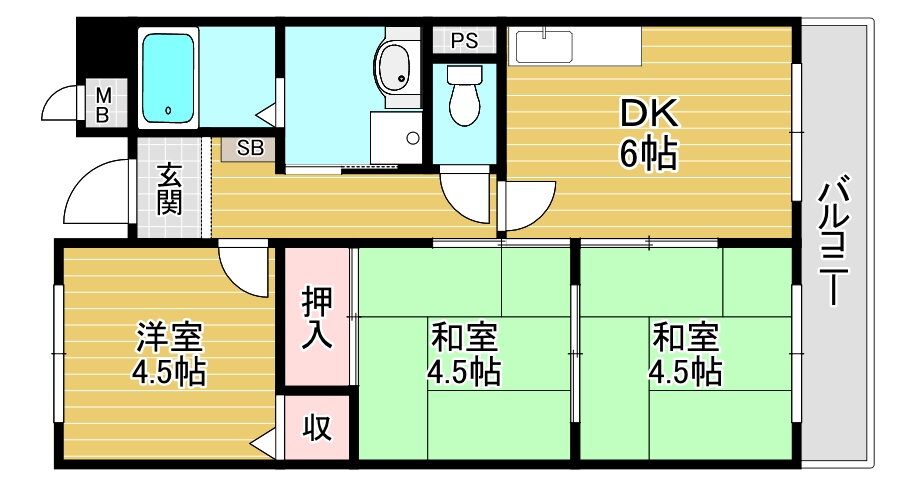 奈良県大和郡山市筒井町 筒井駅 3DK マンション 賃貸物件詳細