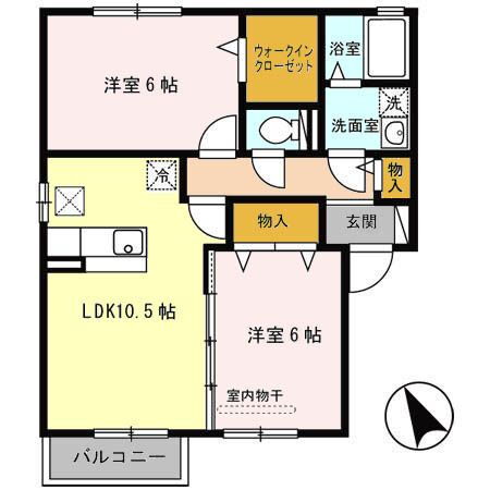 コモライズ白銀　Ｂ 1階 2LDK 賃貸物件詳細