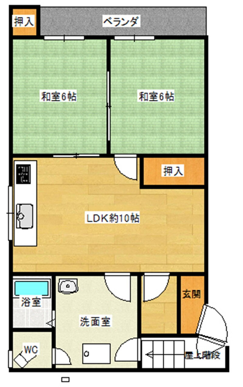 豊中駅前ビルＩＶ 4階 2LDK 賃貸物件詳細