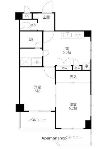 神奈川県横浜市中区本牧間門 石川町駅 2DK マンション 賃貸物件詳細