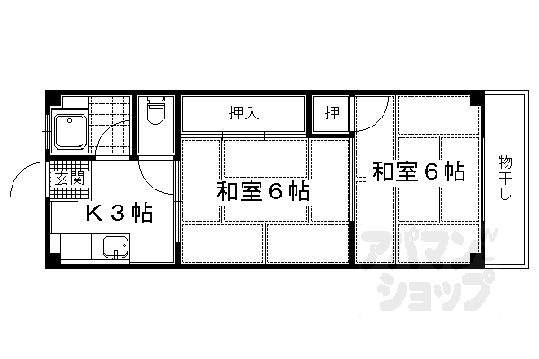 京都府京都市伏見区淀下津町 淀駅 2K アパート 賃貸物件詳細