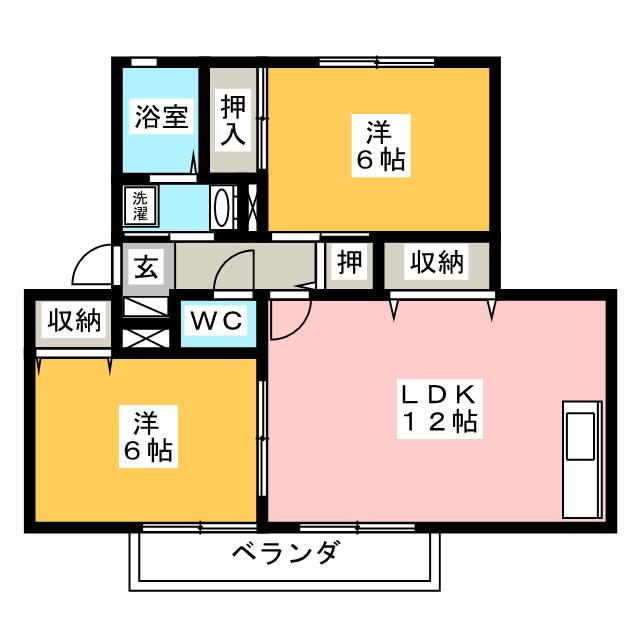 カサベルデＡ 2階 2LDK 賃貸物件詳細