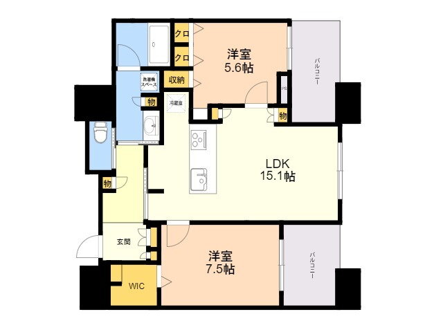 アイランドシティオーシャン＆フォレストタワーレジデンス　ＥＡＳＴ棟 19階 2LDK 賃貸物件詳細