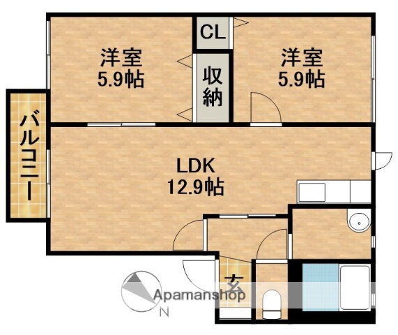 静岡県浜松市中央区雄踏町山崎 浜松駅 2LDK アパート 賃貸物件詳細