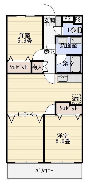 マンダリーヌ 3階 2LDK 賃貸物件詳細