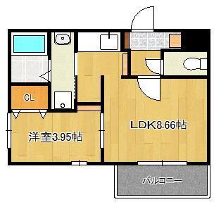 Ｃｈｅｒｉｍ南方 2階 1LDK 賃貸物件詳細