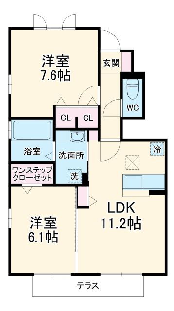 ディアコートＫ 1階 2LDK 賃貸物件詳細