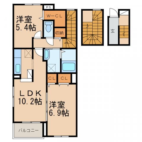 和歌山県和歌山市有本 紀伊中ノ島駅 2LDK アパート 賃貸物件詳細