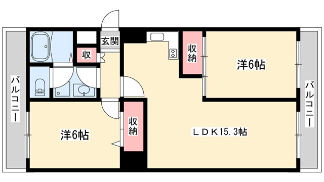 インタービレッジ広畑 3階 2LDK 賃貸物件詳細