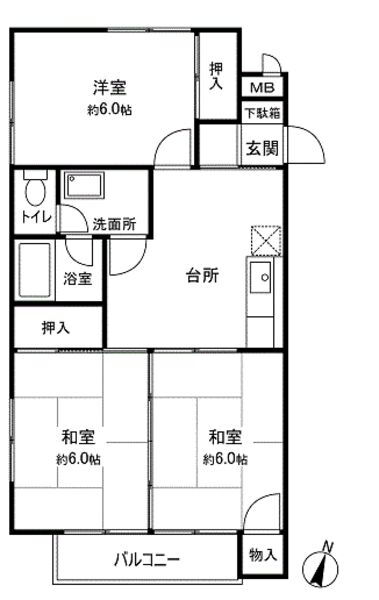 宮城県仙台市宮城野区高砂１ 陸前高砂駅 3DK アパート 賃貸物件詳細