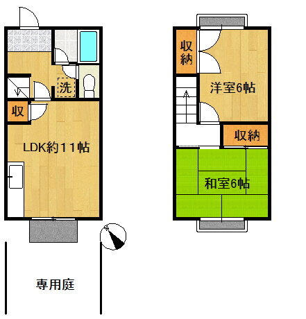ケンハウス福元Ａ棟 2LDK 賃貸物件詳細