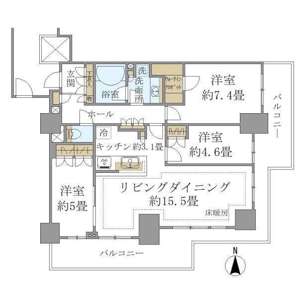 神奈川県川崎市幸区大宮町 川崎駅 3LDK マンション 賃貸物件詳細