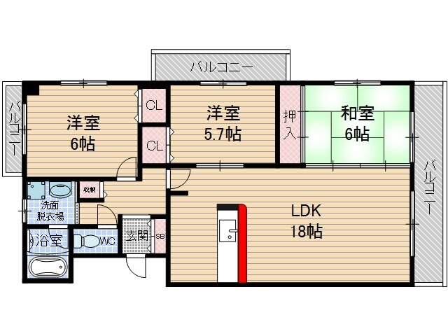 大阪府茨木市南耳原２ 茨木市駅 3LDK マンション 賃貸物件詳細