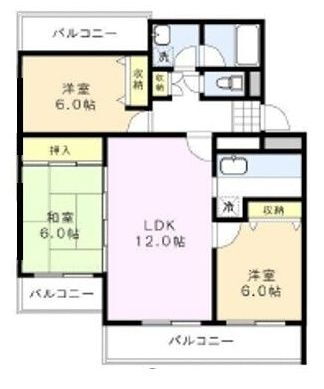 サンコートあかね台 2階 3LDK 賃貸物件詳細