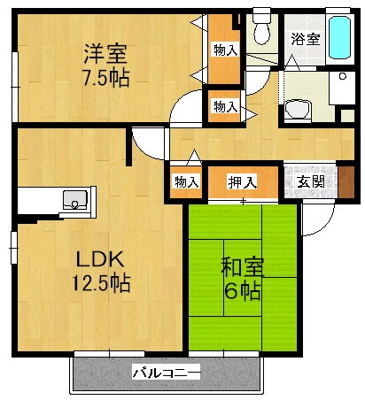 兵庫県神戸市北区八多町中 道場南口駅 2LDK アパート 賃貸物件詳細