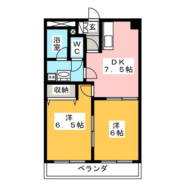 メゾンホシノ 5階 2DK 賃貸物件詳細