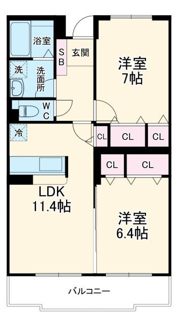 神奈川県高座郡寒川町中瀬 寒川駅 2LDK マンション 賃貸物件詳細