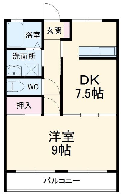 足柄ハイツ 2階 1DK 賃貸物件詳細