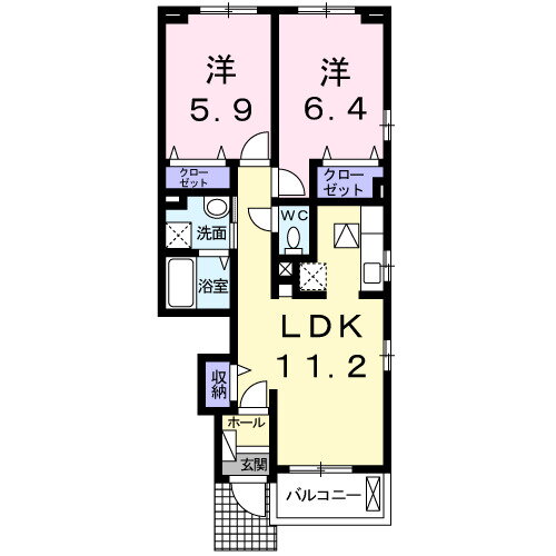 徳島県徳島市南島田町４ 徳島駅 2LDK アパート 賃貸物件詳細