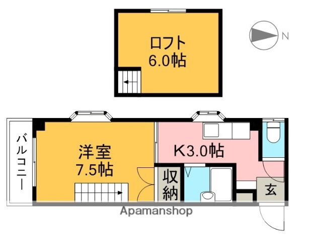 ドミール葛島 4階 1K 賃貸物件詳細