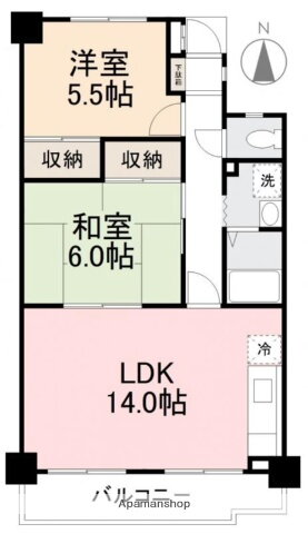 コーポサンリーザ 4階 2LDK 賃貸物件詳細