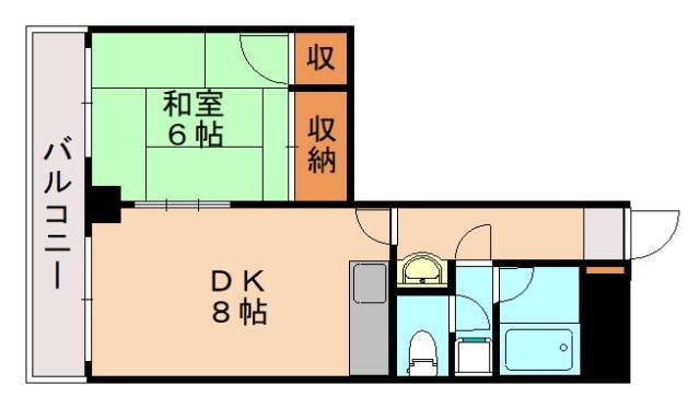 ラフォーレ石橋 4階 1DK 賃貸物件詳細