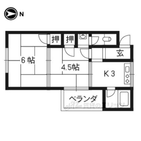 京都府京都市右京区太秦森ケ前町 蚕ノ社駅 2K マンション 賃貸物件詳細