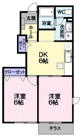 山形県山形市江南３ 北山形駅 2DK アパート 賃貸物件詳細