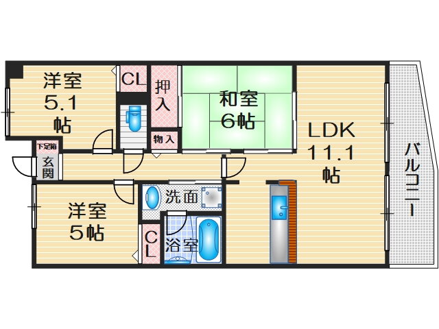大阪府豊中市熊野町２ 桃山台駅 3LDK マンション 賃貸物件詳細