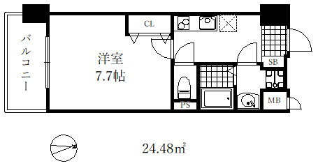 リヴィアス　コウベ　クレスト 2階 1K 賃貸物件詳細