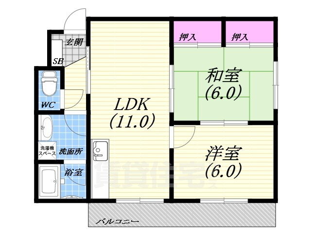 フローレンス甲子園 3階 2LDK 賃貸物件詳細