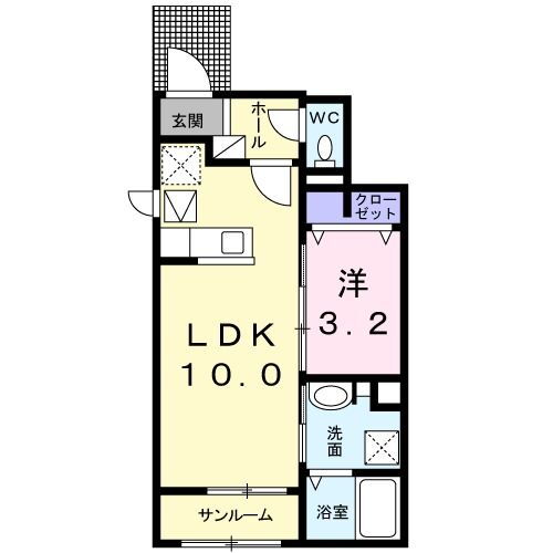 サンプレッソＮ－Ｉ 1階 1LDK 賃貸物件詳細