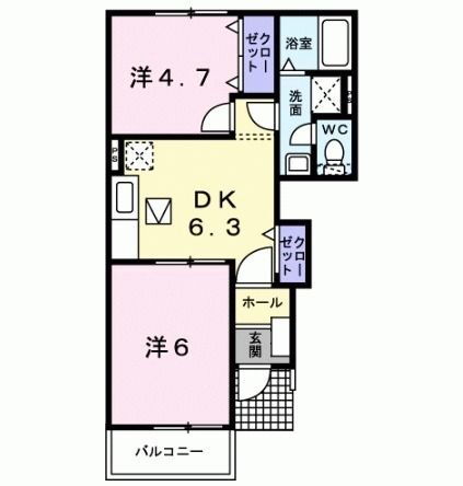 福岡県行橋市大字大野井 行橋駅 2DK アパート 賃貸物件詳細
