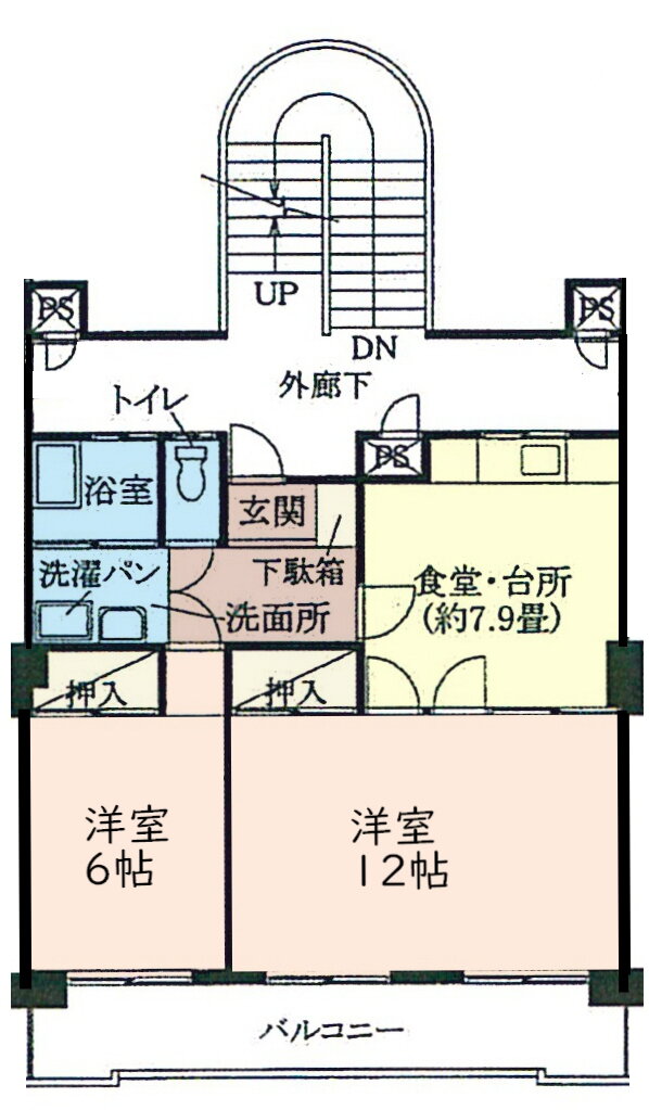 ラ・フォンテ渋川 3階 2LDK 賃貸物件詳細