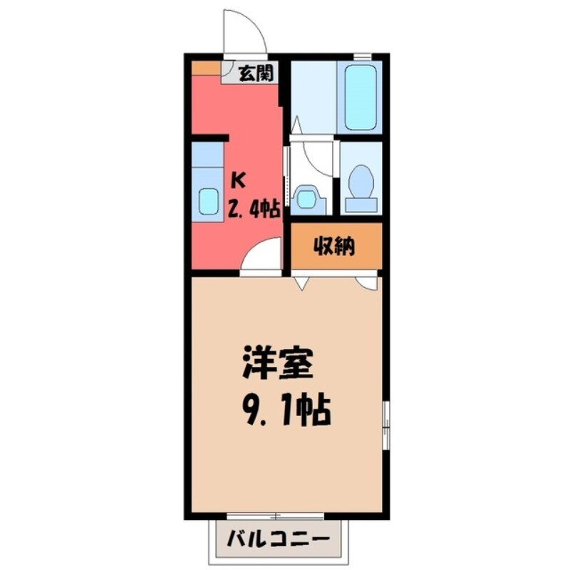 栃木県下都賀郡野木町大字丸林 野木駅 1K アパート 賃貸物件詳細